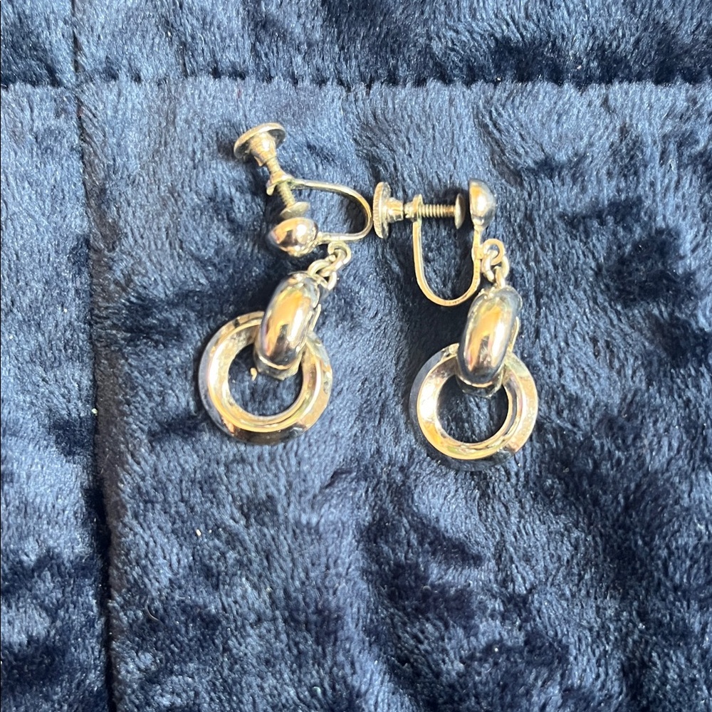 Vintage Coro Silver Hoop Clip-On Earrings